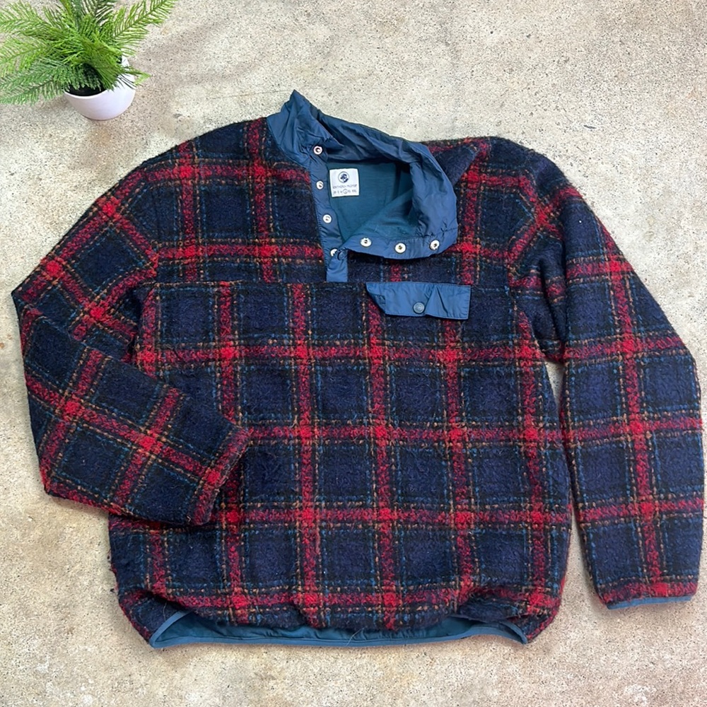 Southern Proper Old Glory Plaid Fleece Pullover Jacket